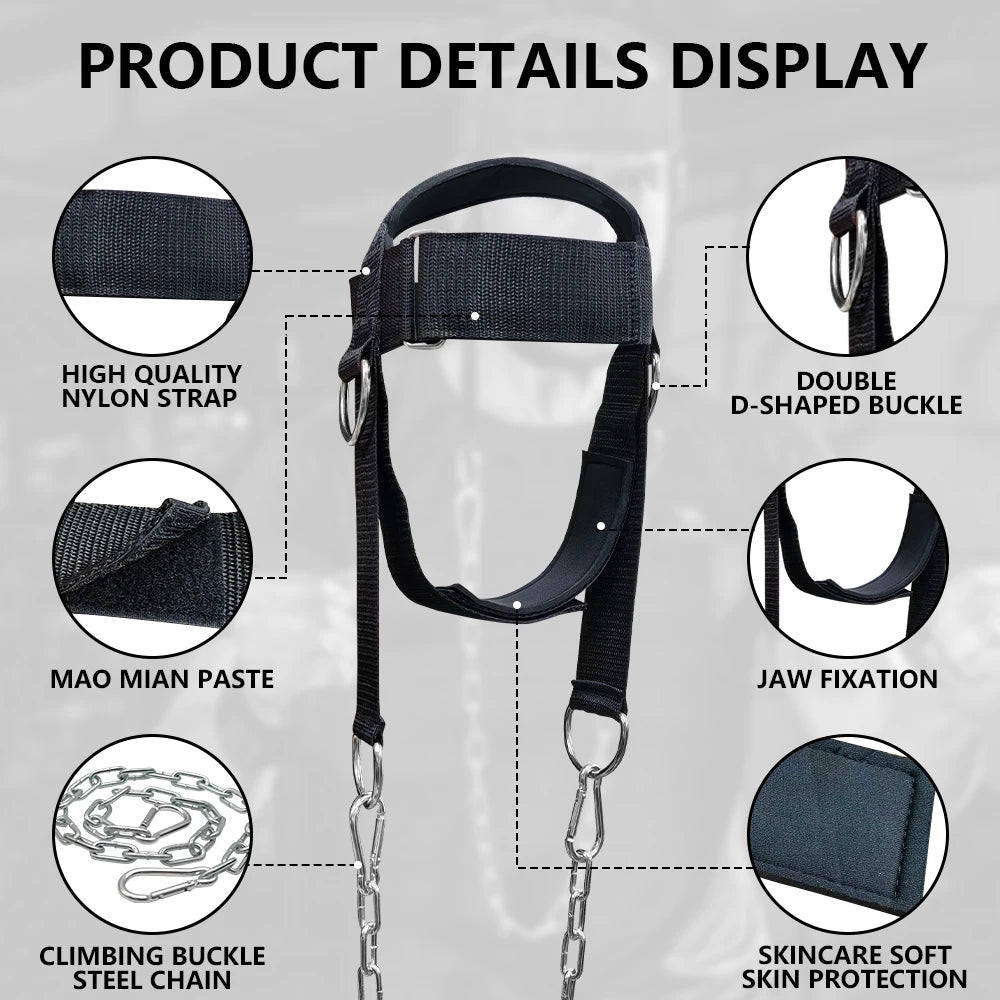 Head Harness Sports Neck Training Exerciser Strap Muscle Builder Home Gym for Strength Fitness Weight Lifting Workout Boxing MMA
