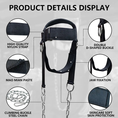 Head Harness Sports Neck Training Exerciser Strap Muscle Builder Home Gym for Strength Fitness Weight Lifting Workout Boxing MMA