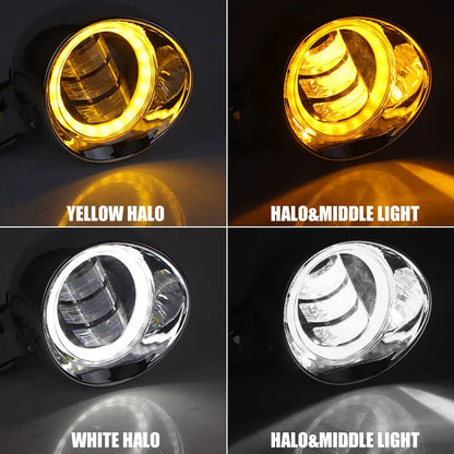 Motorcycle LED Spot Driving Light Dual Color Headlight Auxiliary Spotlight Lamp ATV Scooter Moto Fog Light for Honda Kawasaki