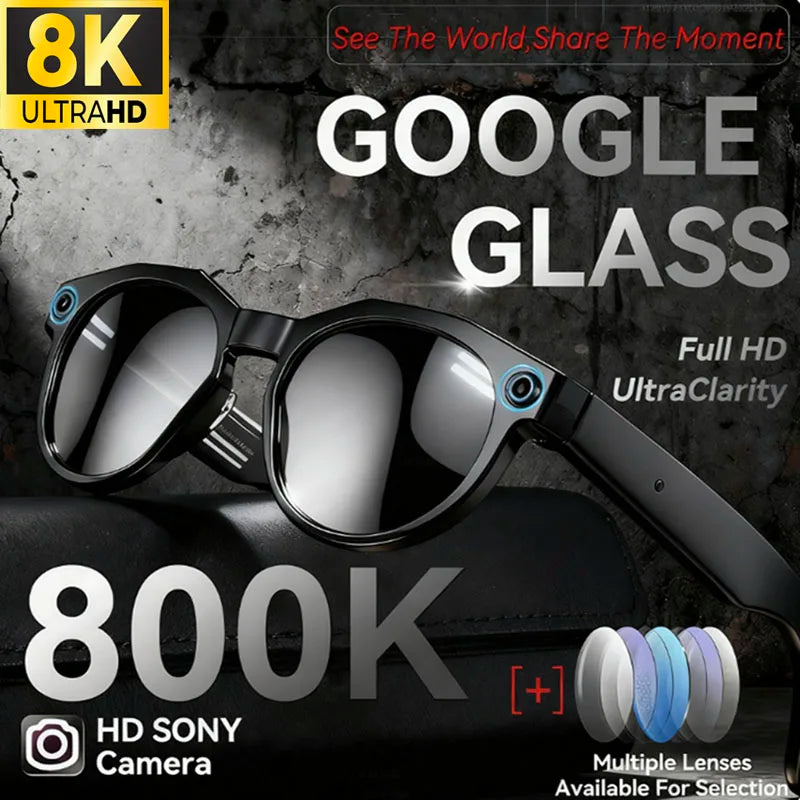 AI Smart Glasses 8K HD 800MP Camera Video Sport Sunglasses AI Chat GPT Bluetooth Music Call Translation Voice Assistant Glasses