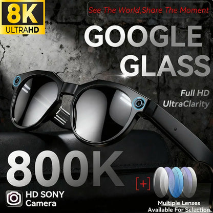 AI Smart Glasses 8K HD 800MP Camera Video Sport Sunglasses AI Chat GPT Bluetooth Music Call Translation Voice Assistant Glasses