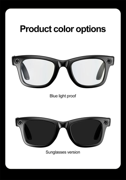 LIGE AI Camera Glasses Wireless Smart Sunglasses with Camera Bluetooth Call Music Glasses Video Sound Recording Antiblue Glasees