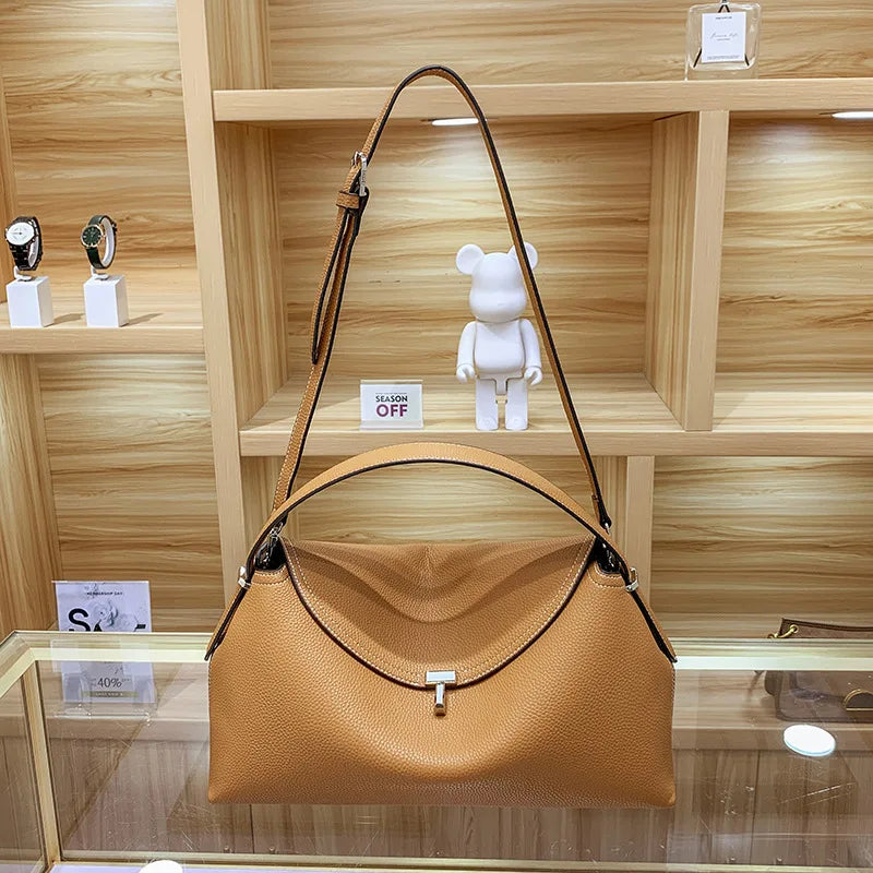 High Quality Messenger Bag 2025 New Large-capacity Fashion Light Luxury Niche Cowhide One-shoulder Commuter Female Bag
