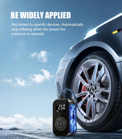Multifunction Digital Air Pump, Portable Tire Inflator with SOS Light for Car Motorcycle Bicycle Tires, Balls, Boats, Camping