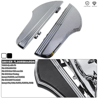 Driver Floorboards Rider Footboard Large Foot Rests Fit For Harley Freewheeler FLRT Revival FLH Heritage Softail Classic Fat Boy