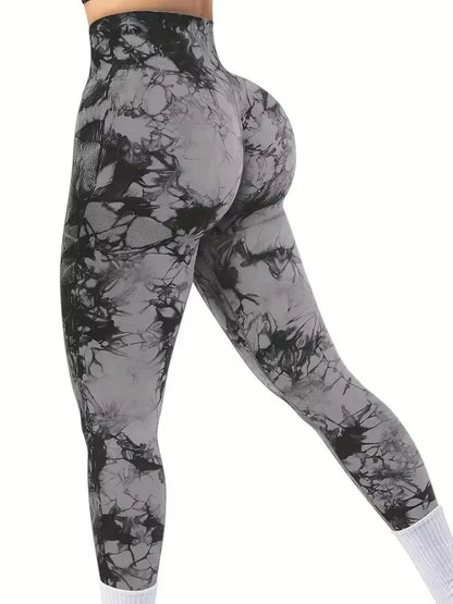 CZGUKE Tights Women Tie Dye Leggings High Waist Lifts Butt Tummy Control Push Up Seamless Yoga pants Ladies Workout Gym Clothing