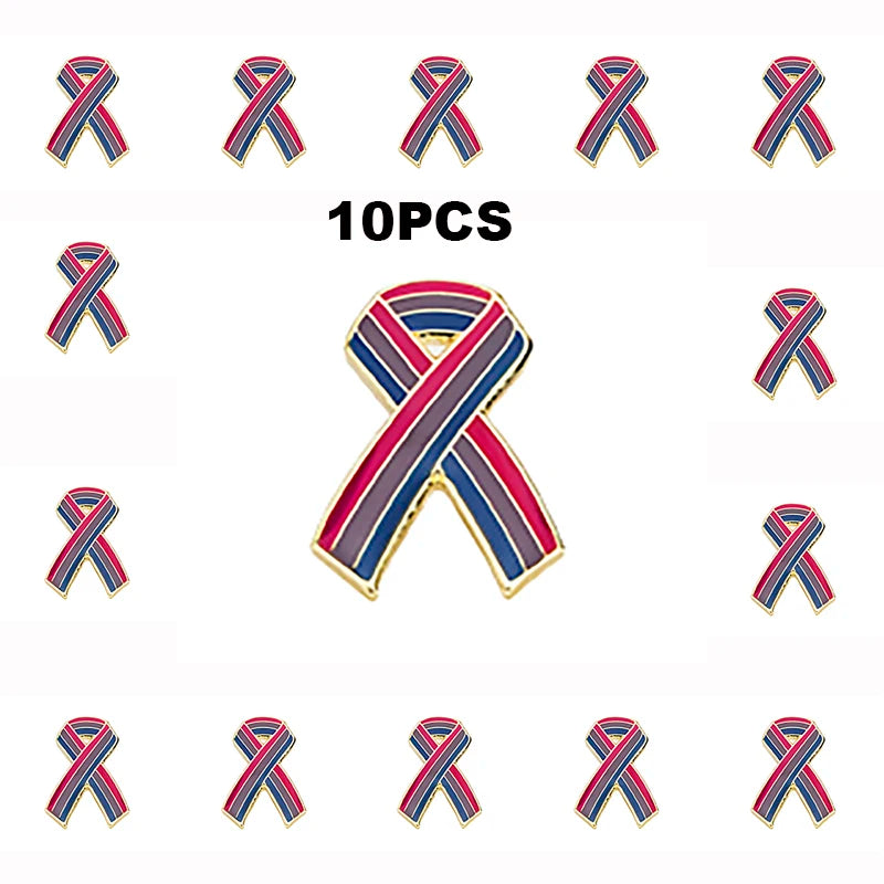 10PCS a lot Bisexual pride Flag Metal Lapel Pin Flag Pin Badge