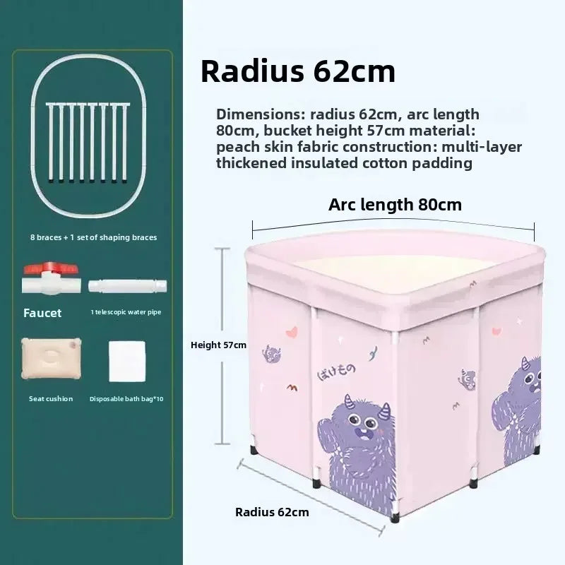 Foldable Adult Portable Bath Tub Full Body Bathing Artifact Home Sauna Insulation Bucket Mobile Bath Tub Compact Bath Solution