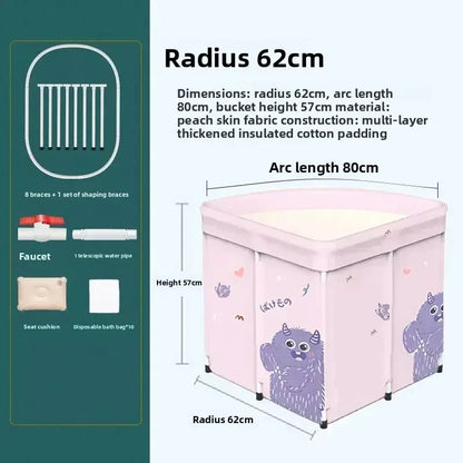 Foldable Adult Portable Bath Tub Full Body Bathing Artifact Home Sauna Insulation Bucket Mobile Bath Tub Compact Bath Solution