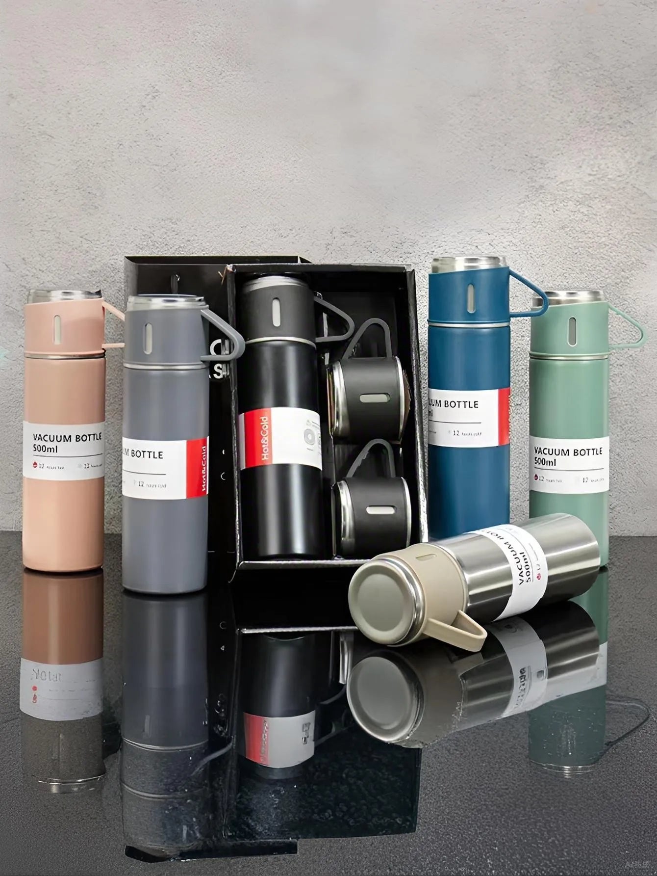 3-Lid Portable Insulated Gift Set - Premium Stainless Steel Cup for Home Outdoor, Leakproof Gift Option
