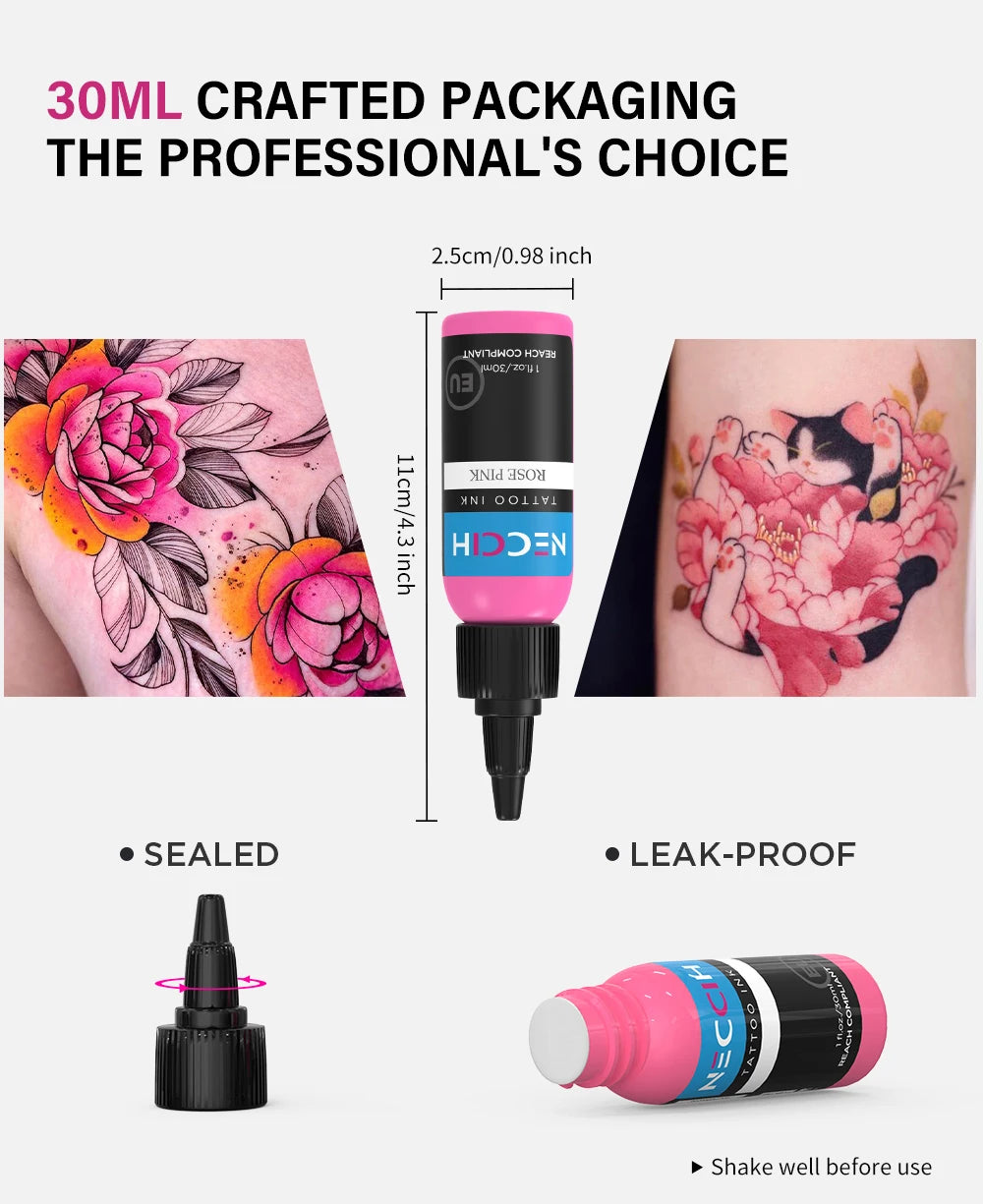 1oz 54 Colors Professional Tattoo Ink for Body Art Natural Plant Micro Pigment Permanent Tattoo Ink for Body Art Paint 30ml