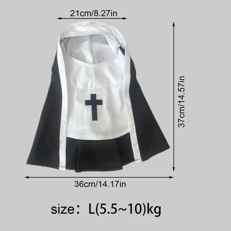 Pet Costumes For Cats Halloween Dog Costume Funny Cosplay Nun Costume Sister Habit Pet Cloth Dress Up Pet Costume For Small Cats