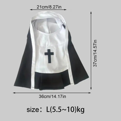 Pet Costumes For Cats Halloween Dog Costume Funny Cosplay Nun Costume Sister Habit Pet Cloth Dress Up Pet Costume For Small Cats