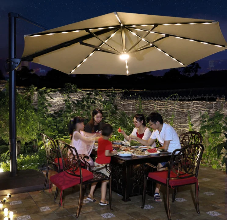 Outdoor Furniture Sunshade  Garden Umbrella Aluminum 3m square Offset Parasol 10 ft Cantilever Commercial Patio Umbrella & Bases