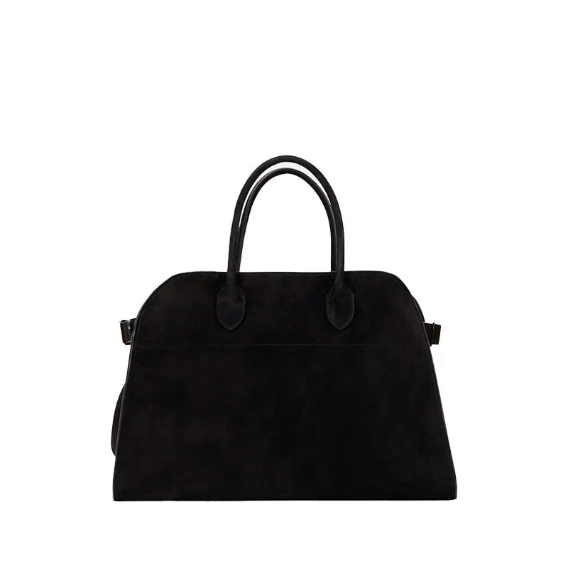 Elegant Suede Tote Bag Luxury Leather Large Capacity Shoulder Bag Minimalist Fashion Commute Handbag Soft Casual Shopping Bag