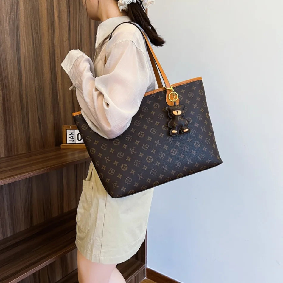 Luxury High Capacity Tote Bags for Women 2024 High Quality Soft Leather Shoulder Bag Designer Female Casual Shopping Handbag Sac
