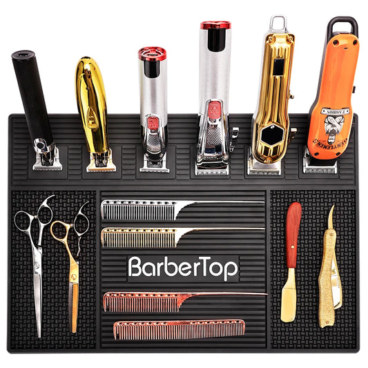 Barber Mats Barber Tools Storage Mat Barbershop NonSlip Magnetic Silicone Cushion Tray Storage Heat Insulation Working Pad ﻿