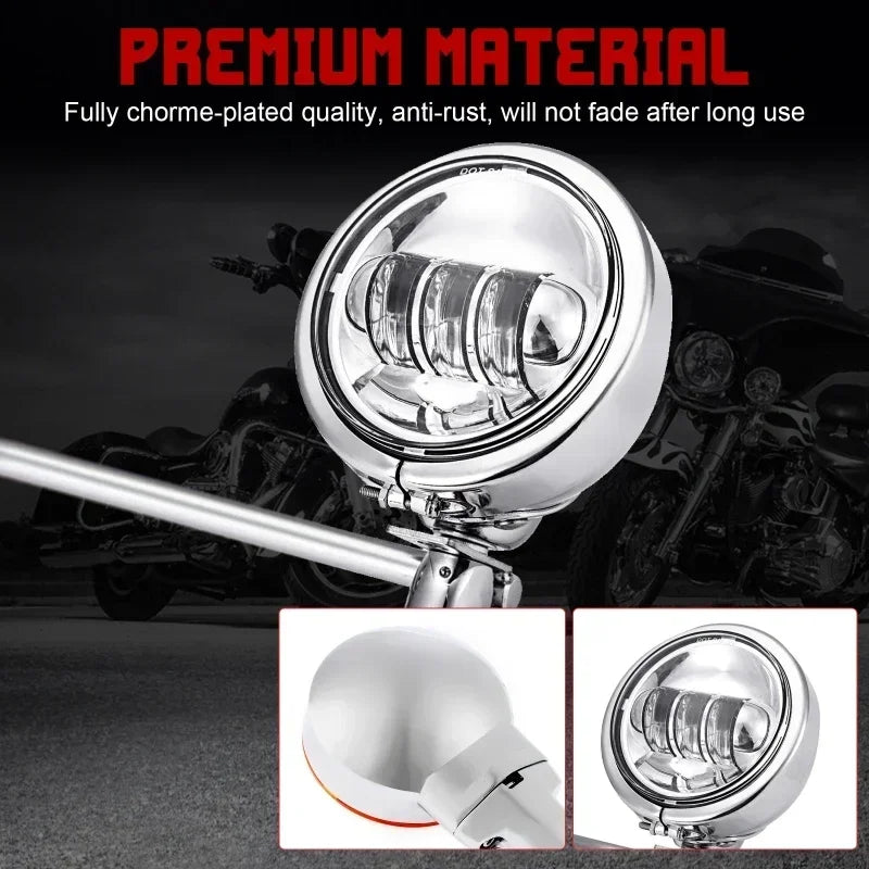 Motorcycle Driving Passing Spotlight Light Bar & Turn Signals Lamp Kit for Harley Davidson/Honda/Suzuki/Kawasaki