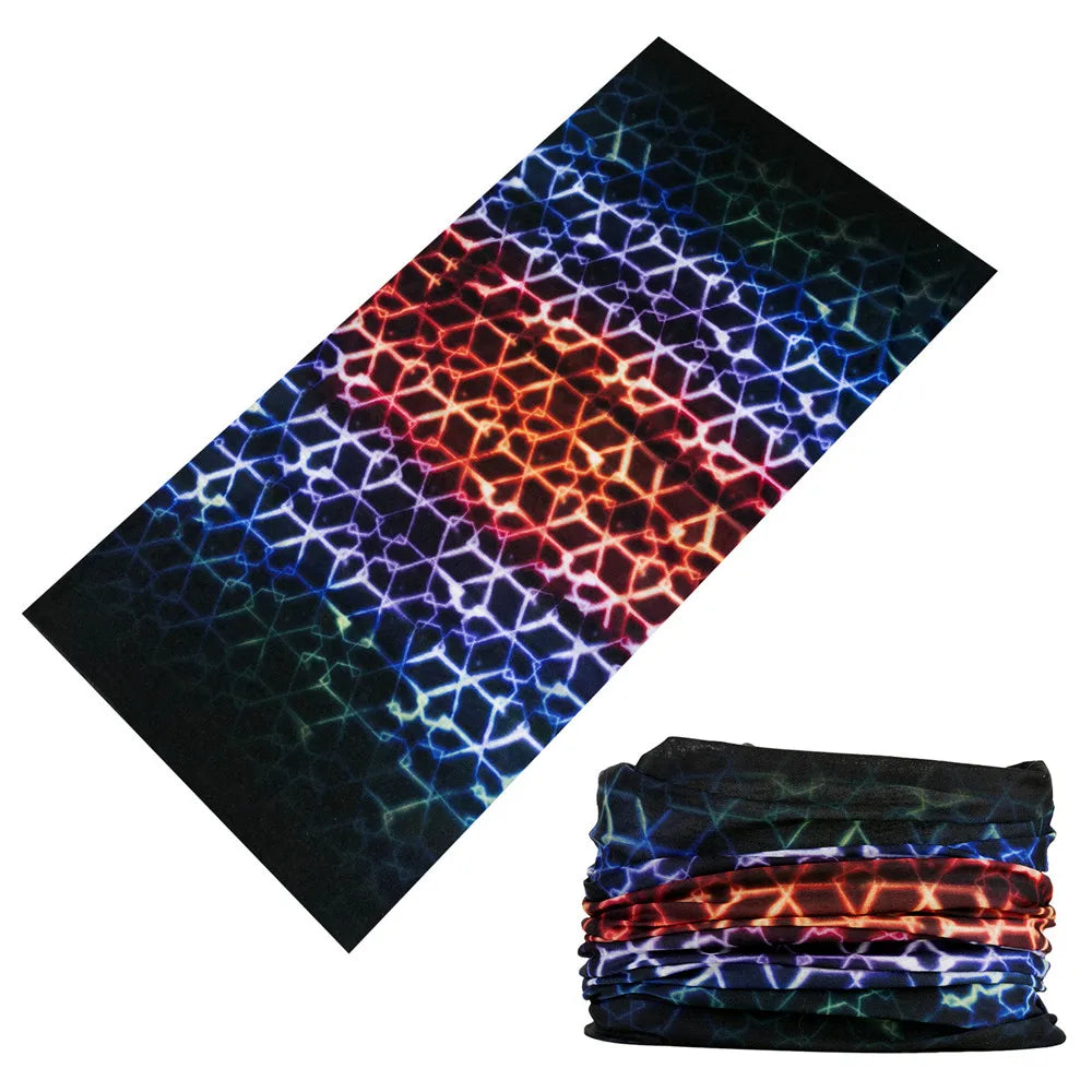 2024 New Green Bandanas Future Geometry Design Sports Headbands For Woman Man Balaclava Funny Face Mask Cycling Neck Scarf