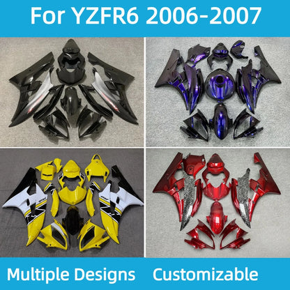 For YAMAHA YZF R6 2006 2007 Body Parts Fairings 15 16 17 Motorcycle Customized Bodywork Fairing Kit YZFR6 06 07