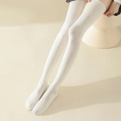 Winter Thigh High Socks For Women 100cm Lengthened JK Lolita Stockings Solid Color Over The Knee Stocks Slim Velvet Thigh Socks