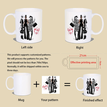 1pc 11oz "I Am The Storm" Breast Cancer Awareness Ceramic Coffee Mug - Insulated, Empowering Quote & Boxing Gloves Design, White