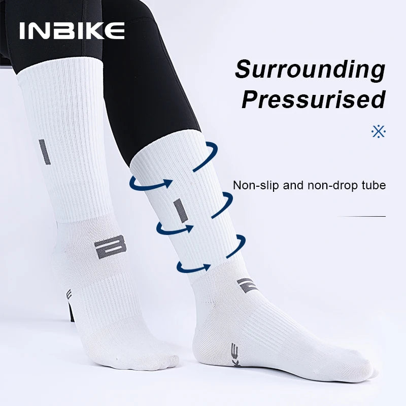 INBIKE Professional MTB Cycling Socks for Men Compression Bicycle Riding Socks Bike Stockings Man Soccer Sports Running Socks