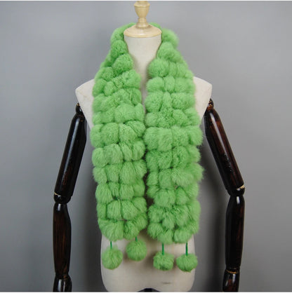 Women Winter Warm Real Rabbit Fur Scarf Hot Sale Natural Rabbit Fur Muffler 2025 Lady 100% Genuine Fur Scarves Wholesale Retail