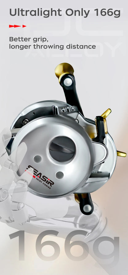 SEASIR DC Alloy ALL-metal Round reel DC Drum Digital Control Ultralight 166g Saltwater Metal Guide Baitcast Fishing Reel