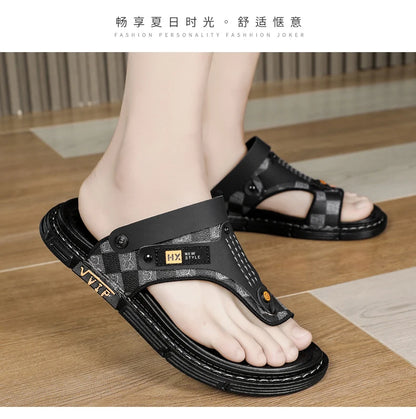 Men's high-quality beach shoes summer outdoor casual flip-flops sandals soft-sole non-slip comfort fashion dual-purpose slippers