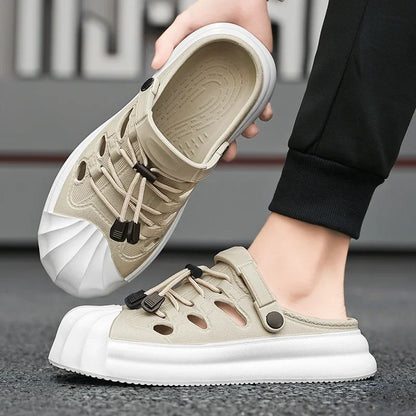 Fashion Men Sandals Summer Half Slippers Outdoor Women Beach Shoes Couple Walking Sneakers Comfortable Breathable Casual Shoes