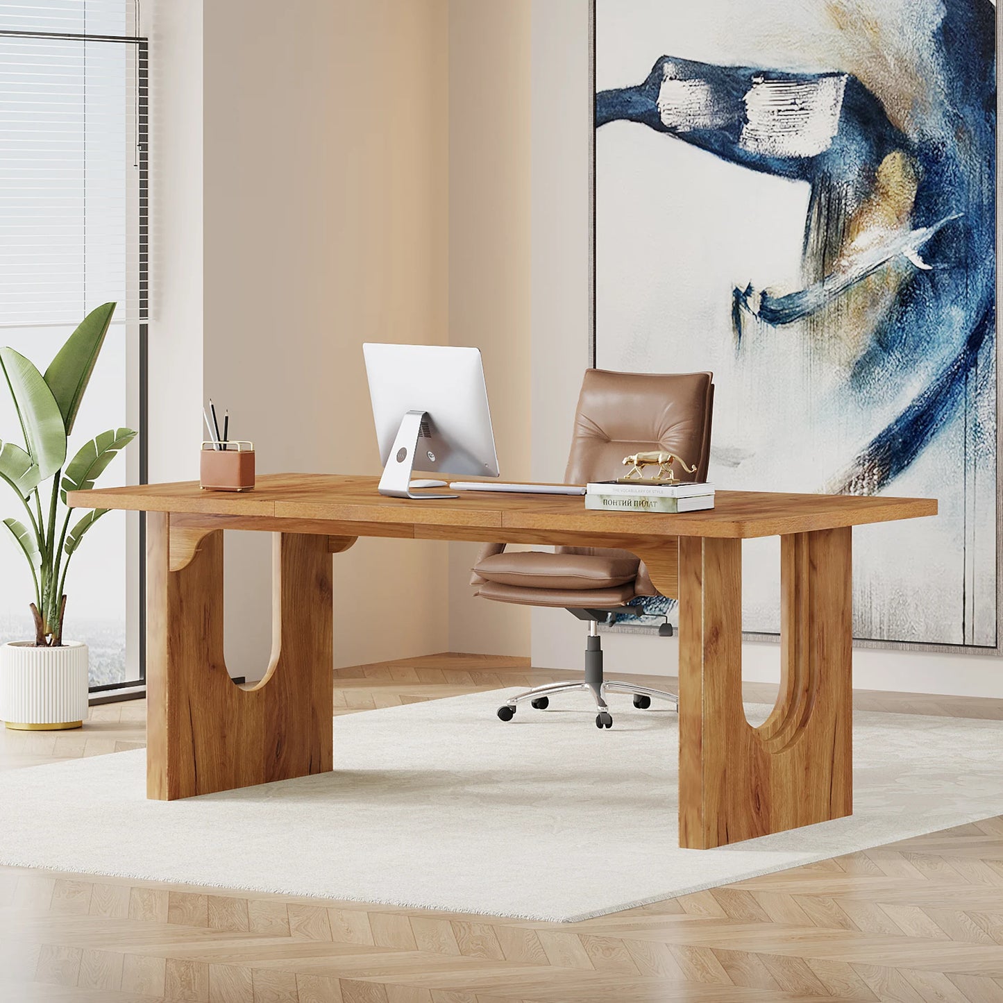 Tribesigns Executive Desk, 70.9" Large Office Computer Desk, Conference Table Meeting Room Table, Workstation Business Furniture