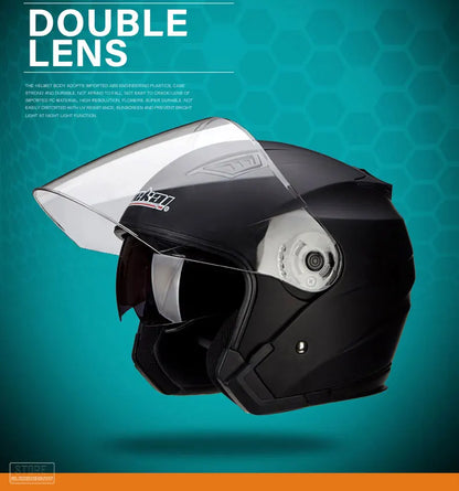 JIEKAI Motorcycle Half Helmet Men Dual Lens Scooter Moto Casco Village Riding Capacete De Moto Motocross Helmets