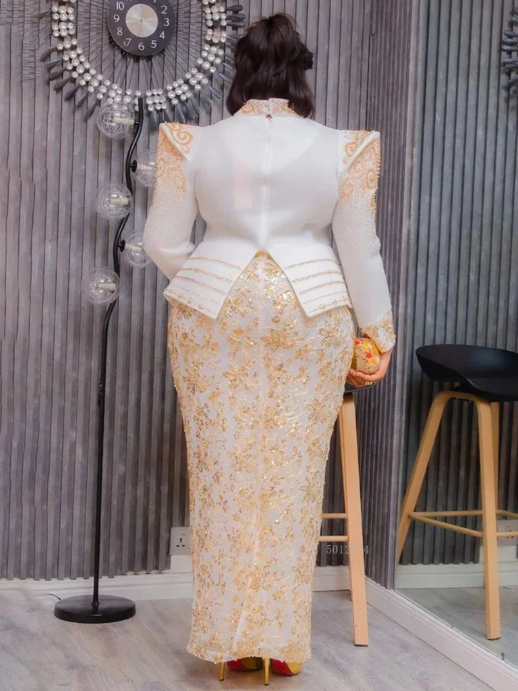 Party Evening Dresses Elegant Women Luxury Bodycon Maxi Dress Long Sleeve Robes Africa Clothes Birthday Wedding Prom Ladies Gown