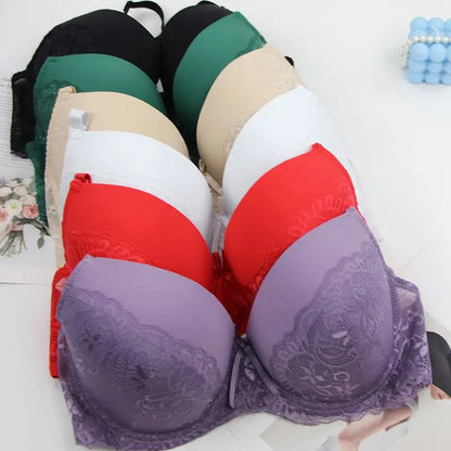 2024 New Sexy Lace Bow Bras For Women Push Up 34/75 36/80 38/85 40/90 42/95 44/100 BCDE Cup Undrwear Plus Size Linger