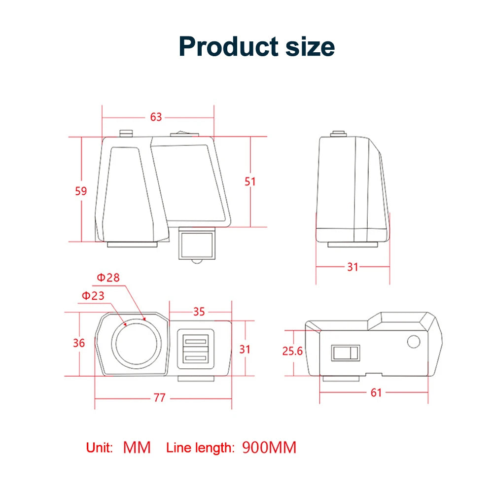 60W QC3.0+PD Motorcycle USB Charger Handlebar Power Adapter with Digital Voltmeter Thermometer Rear Switch Fast Charging Socket