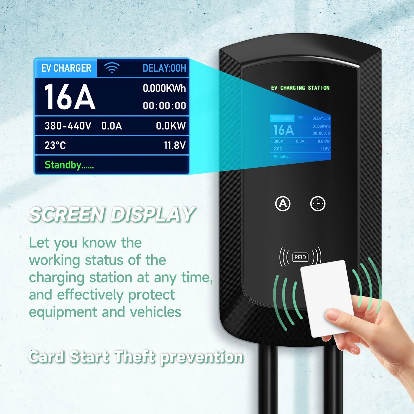 Puppyfc 7.6KW/11KW/22KW 3Phase EV Charging Station GBT 20234 Electric Car Charger EVSE Wallbox WiFi Bluetooth APP Remote Control
