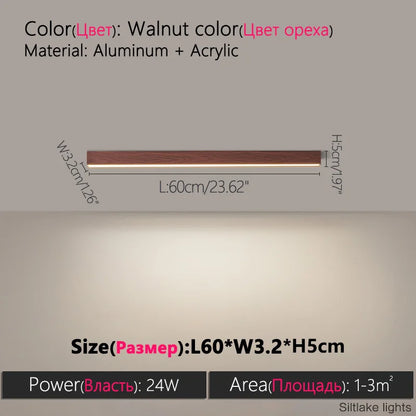 Modern Long Strip Ceiling Light Surface Mounted Minimalist Aisle Lamp Living Room Bedroom Kitchen Home Office LED Lighting