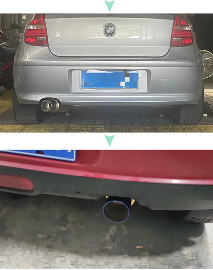 Car Exhaust Pipe Modified Parts HKS Muffler Straight Tailpipe Universal Outlet 89MM Glossy Silver Blue Stainless 51 63 76mm Fit
