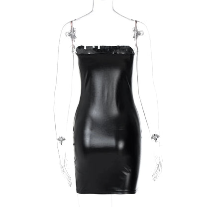 Hawthaw Women Fashion Party Club Streetwear Bodycon Black Mini Dress 2024 Summer Clothes