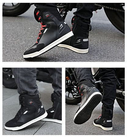 Motorcycle Summer Riding Shoes Men Riding Casual Short Boots  Anti-collision Reflective Protection Durable Equipments Moto Gear