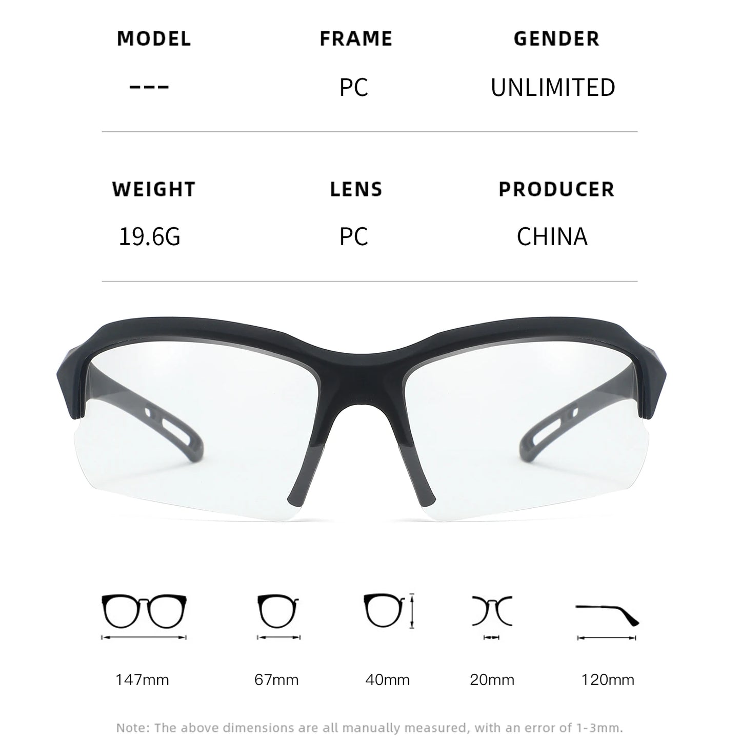 UV400 Safety Goggles Photochromic Cycling Glasses Men Women Outdoor Sport Eyeglasses Bike Sunglasses Bicycle Eyewear