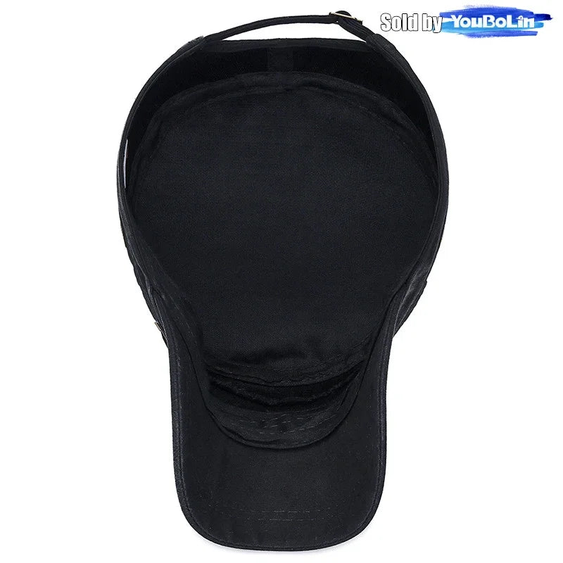 Cotton Perforated Breathable Military Academy Cadet Flat Cap Sun Hat Trucker Caps Dad Hats