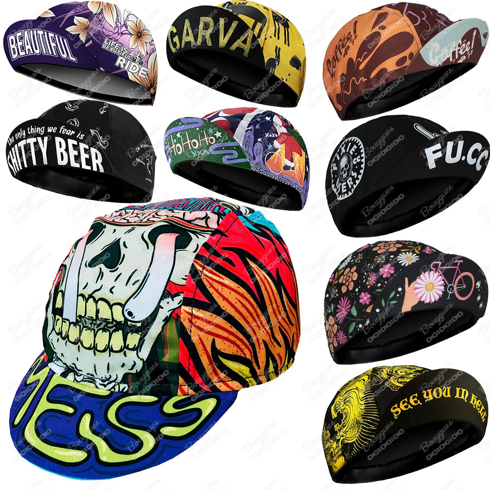 Cycling Caps for Men and Women, Black Series, Quick Dry, Breathable, Absorb Sweat, Sports, Bicycle Hat, 9 Styles