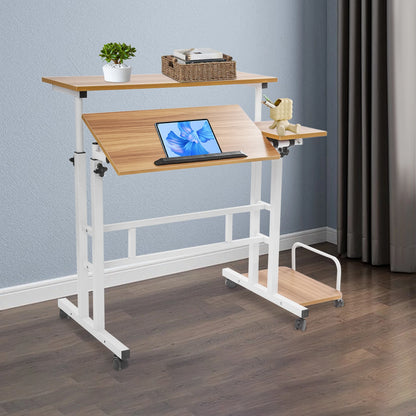 Multi Functional Foldable Computer Desk Adjustable Portable Laptop Desk Modern Computer Desk Computer with Wheels for Work Study