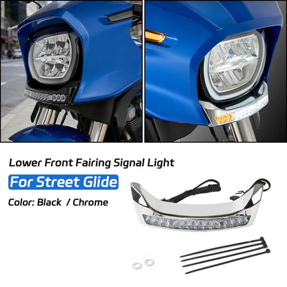 For CVO Electra Street Glide Ultra FLHXU New Motorcycle Front Lower Fairing Signal Light Turn Light Amber Lamp Accessories