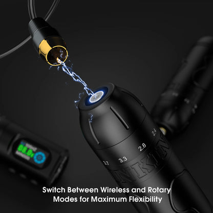 EZ Inkflexo 2.2-4.2mm Adjustable Stroke Wireless Tattoo Machine Pen Coreless Motor with 20pcs REVO Cartridge Tattoo Needles Kits