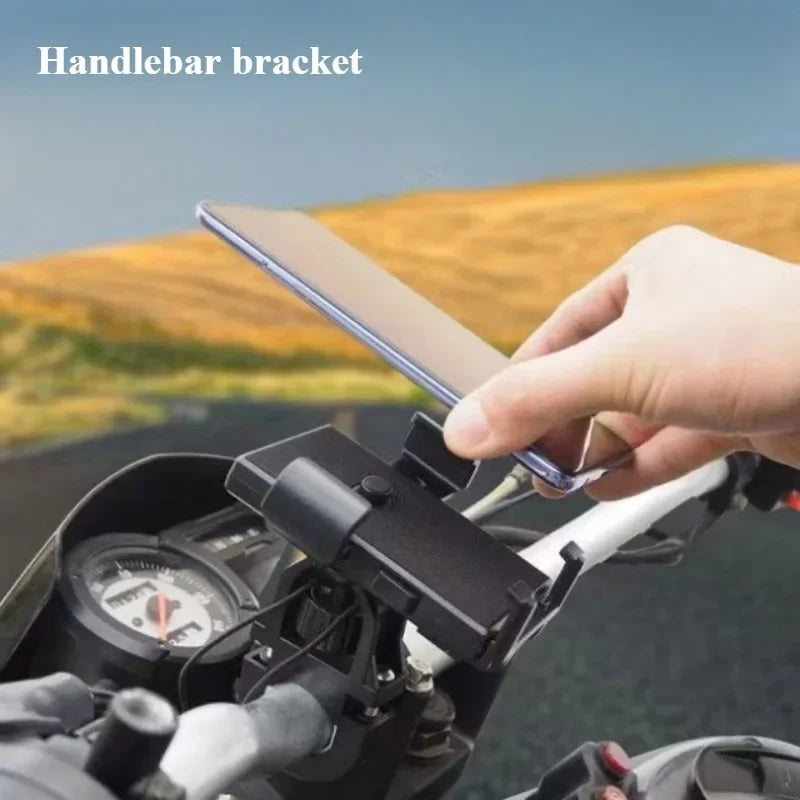 360° Free Rotation Phone Holder for Motorcycle Outdoor Bicycle Riding GPS Navigation and Video Shooting Shock Absorption Design