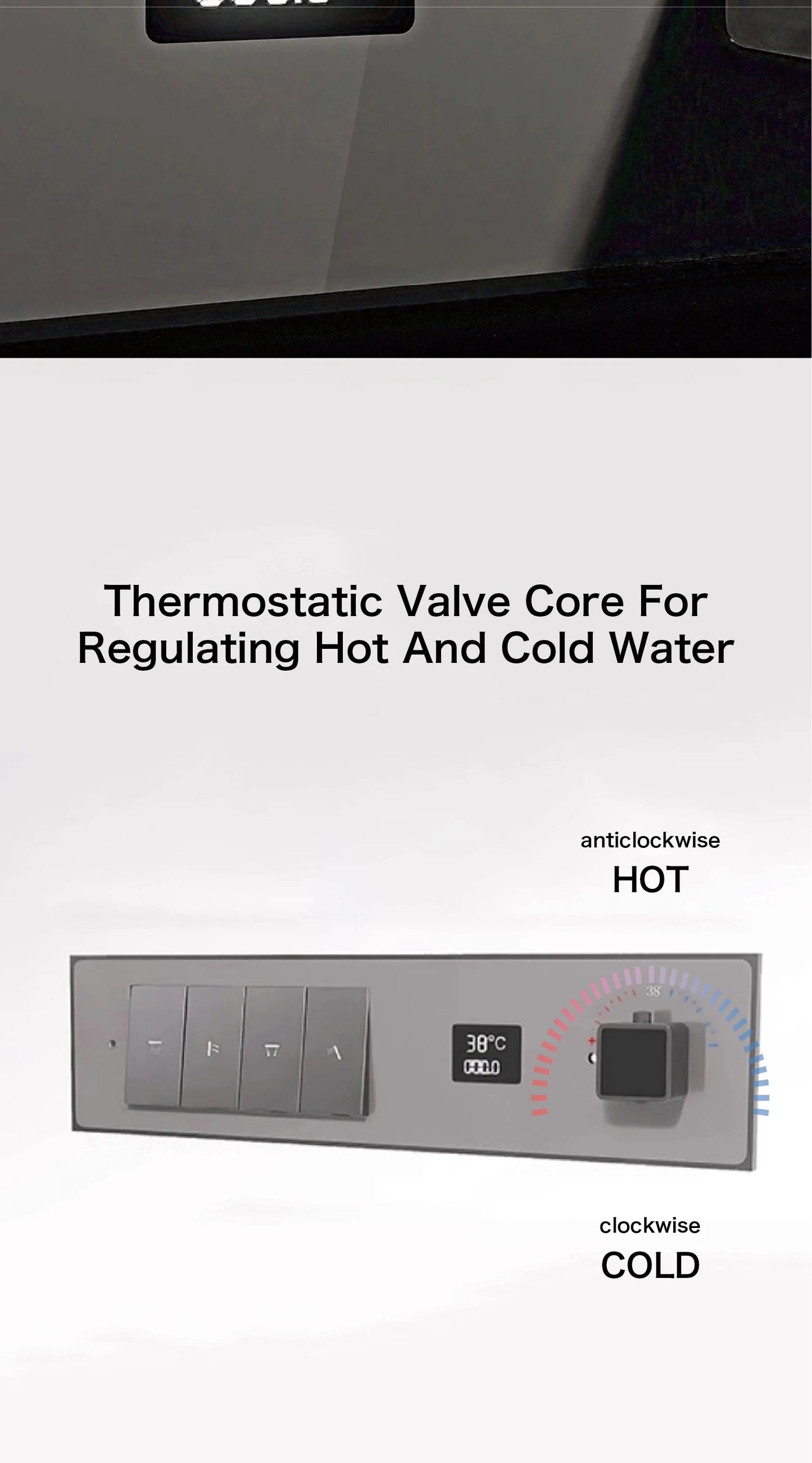 Gun gray brass luxury LED digital display constant temperature shower system embedded ceiling hot and cold water bathroom mixer