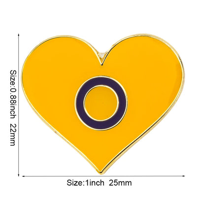 10pcs a lot Rainbow Pride Heart Shaped  Badge Symbol Pin Metal Badges Decorative Brooch Pins for Clothes Brooch Jewelry